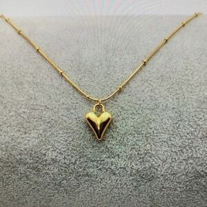 18K Gold Plated Stainless Steel Heart Pendant Necklace